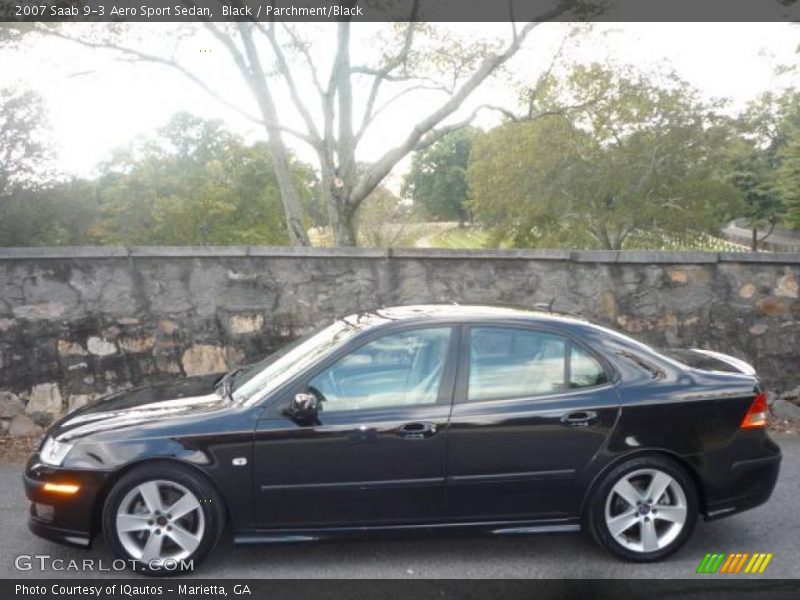 Black / Parchment/Black 2007 Saab 9-3 Aero Sport Sedan