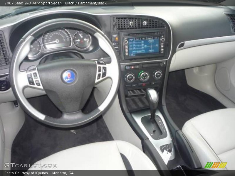 Black / Parchment/Black 2007 Saab 9-3 Aero Sport Sedan