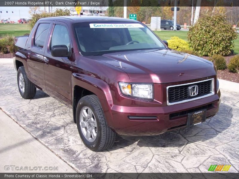 Dark Cherry Pearl / Beige 2007 Honda Ridgeline RTX