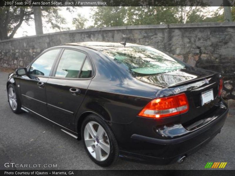 Black / Parchment/Black 2007 Saab 9-3 Aero Sport Sedan