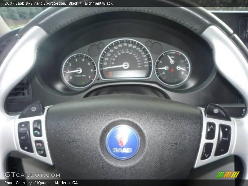 Black / Parchment/Black 2007 Saab 9-3 Aero Sport Sedan
