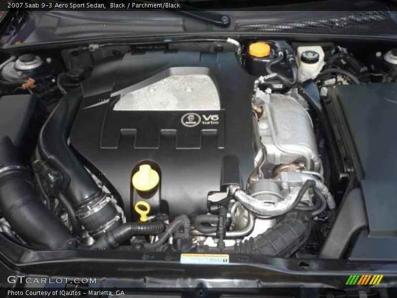 Black / Parchment/Black 2007 Saab 9-3 Aero Sport Sedan