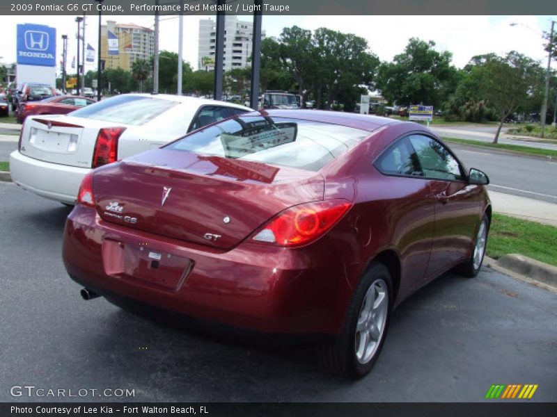 Performance Red Metallic / Light Taupe 2009 Pontiac G6 GT Coupe