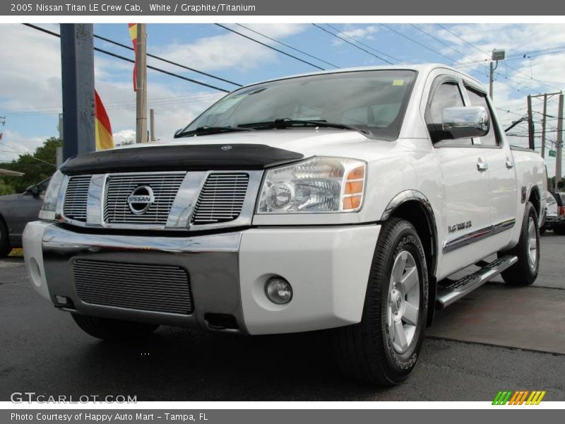 White / Graphite/Titanium 2005 Nissan Titan LE Crew Cab