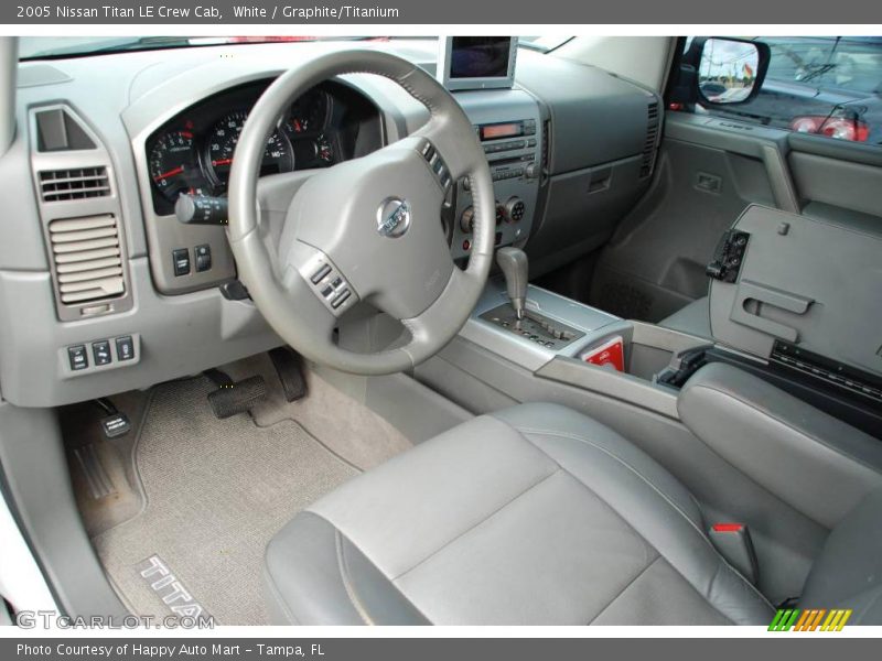 White / Graphite/Titanium 2005 Nissan Titan LE Crew Cab