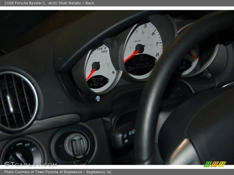 Arctic Silver Metallic / Black 2008 Porsche Boxster S