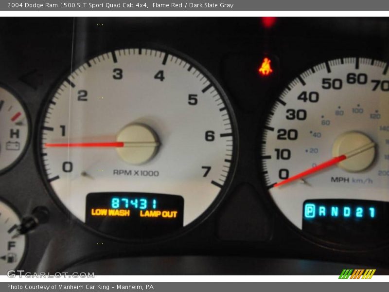 Flame Red / Dark Slate Gray 2004 Dodge Ram 1500 SLT Sport Quad Cab 4x4