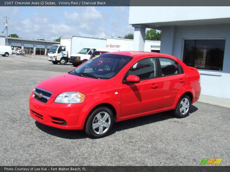 Victory Red / Charcoal Black 2007 Chevrolet Aveo LS Sedan