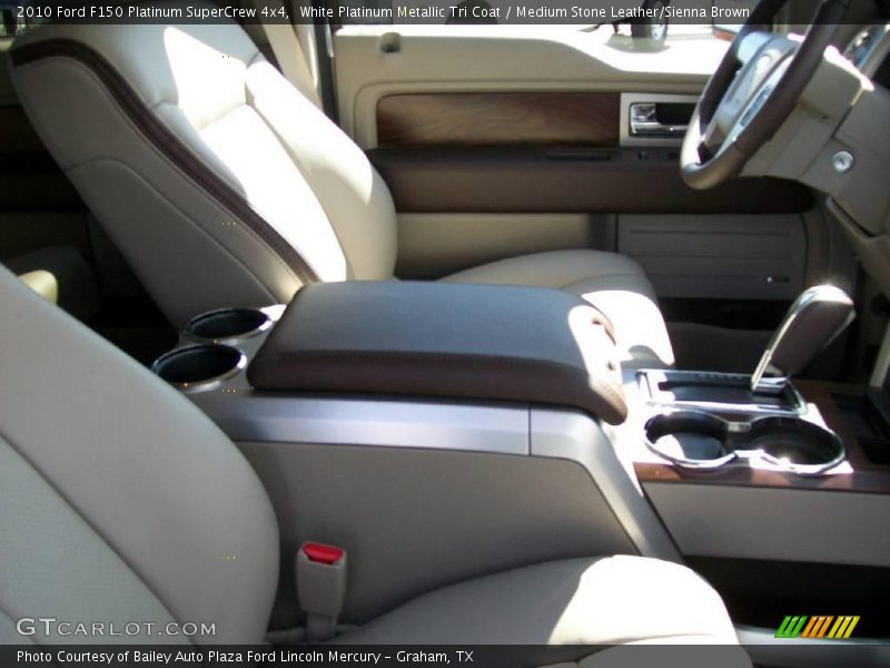 White Platinum Metallic Tri Coat / Medium Stone Leather/Sienna Brown 2010 Ford F150 Platinum SuperCrew 4x4