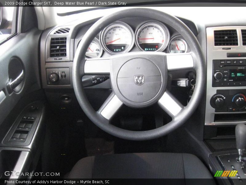 Deep Water Blue Pearl / Dark Slate Gray 2009 Dodge Charger SXT