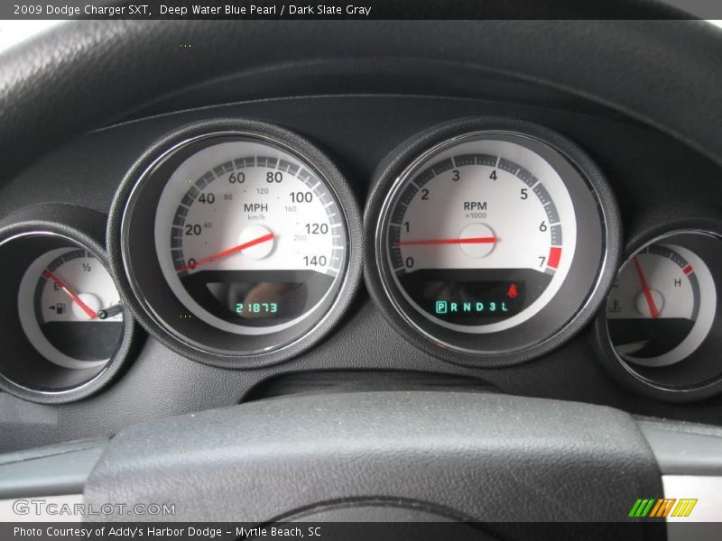 Deep Water Blue Pearl / Dark Slate Gray 2009 Dodge Charger SXT