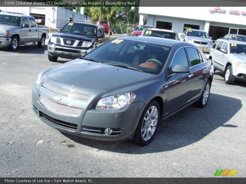 Dark Gray Metallic / Ebony/Brick Red 2008 Chevrolet Malibu LTZ Sedan