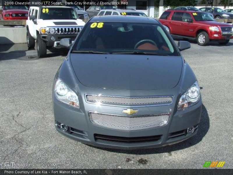 Dark Gray Metallic / Ebony/Brick Red 2008 Chevrolet Malibu LTZ Sedan