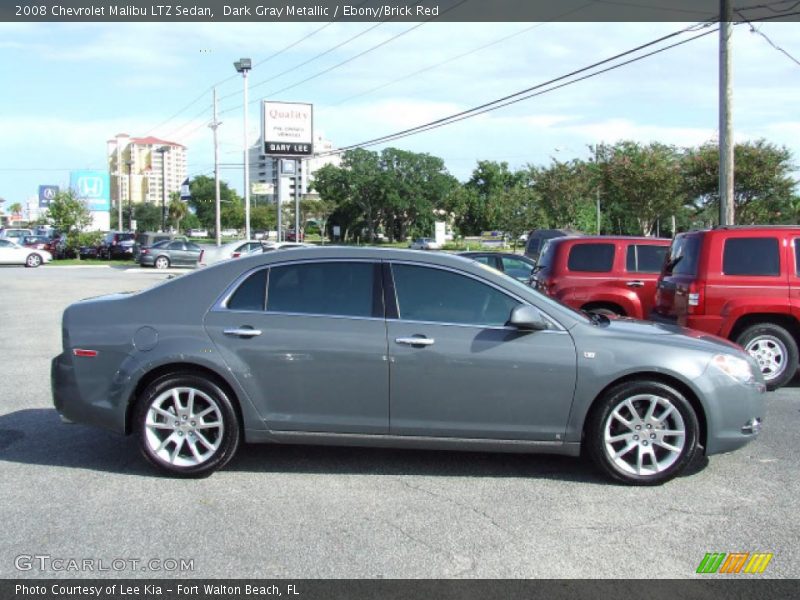 Dark Gray Metallic / Ebony/Brick Red 2008 Chevrolet Malibu LTZ Sedan