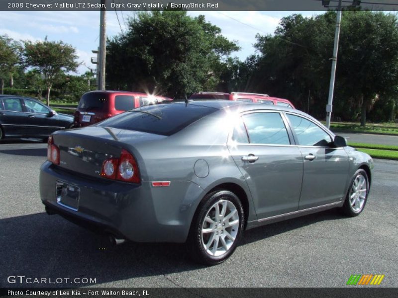 Dark Gray Metallic / Ebony/Brick Red 2008 Chevrolet Malibu LTZ Sedan