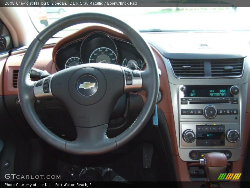 Dark Gray Metallic / Ebony/Brick Red 2008 Chevrolet Malibu LTZ Sedan