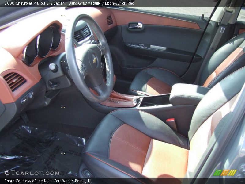 Dark Gray Metallic / Ebony/Brick Red 2008 Chevrolet Malibu LTZ Sedan