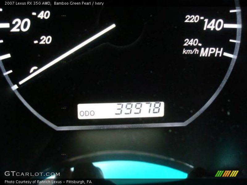 Bamboo Green Pearl / Ivory 2007 Lexus RX 350 AWD