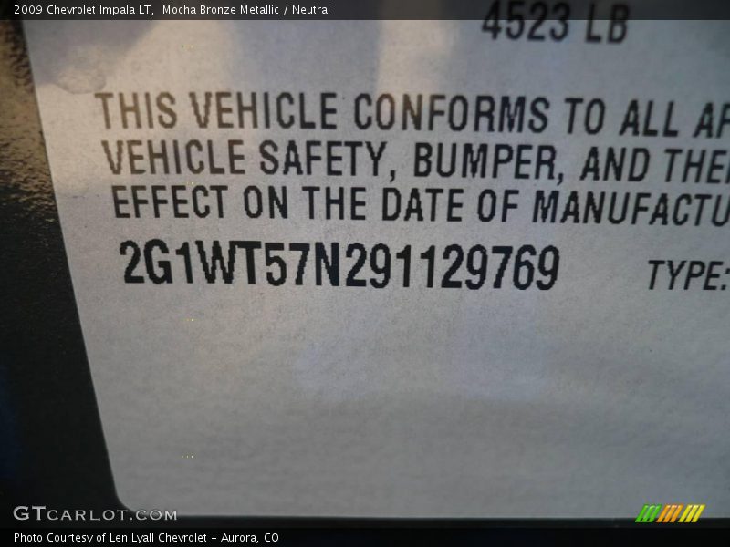 Mocha Bronze Metallic / Neutral 2009 Chevrolet Impala LT