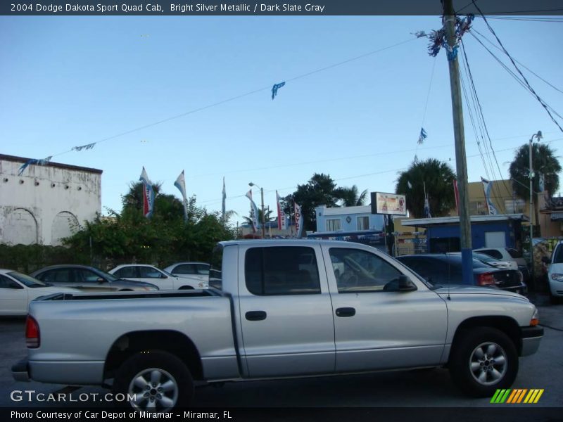 Bright Silver Metallic / Dark Slate Gray 2004 Dodge Dakota Sport Quad Cab