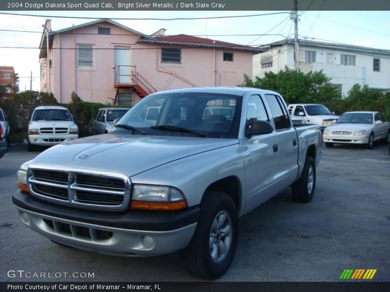 Bright Silver Metallic / Dark Slate Gray 2004 Dodge Dakota Sport Quad Cab