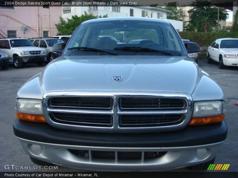 Bright Silver Metallic / Dark Slate Gray 2004 Dodge Dakota Sport Quad Cab