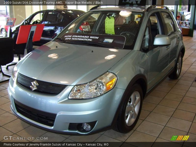 Vapor Blue Metallic / Black 2009 Suzuki SX4 Crossover Touring AWD