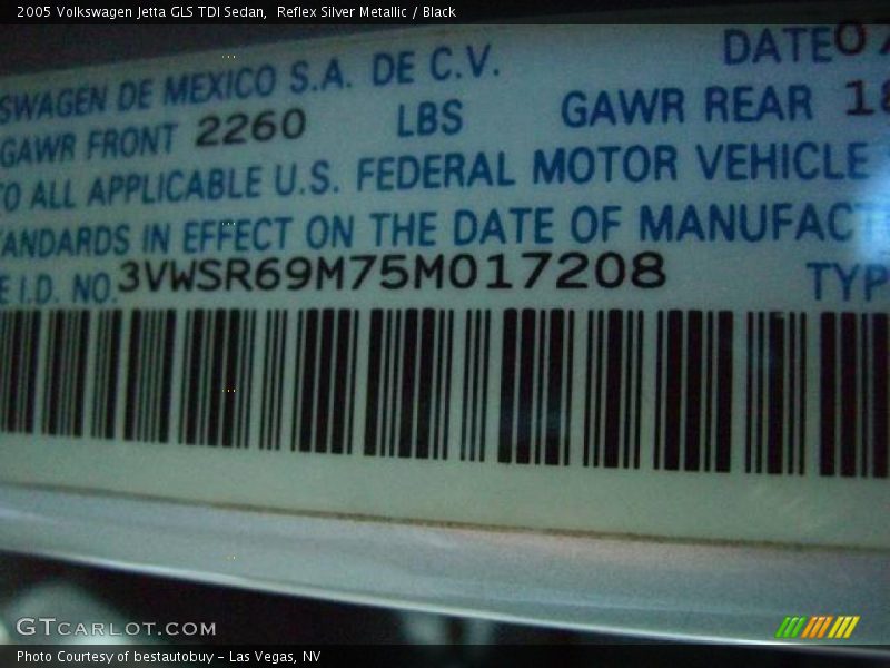 Reflex Silver Metallic / Black 2005 Volkswagen Jetta GLS TDI Sedan
