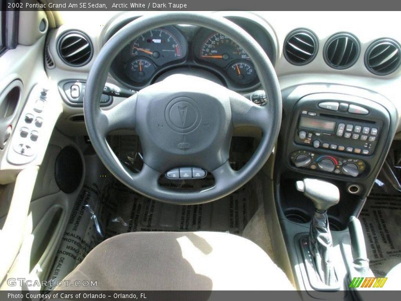 Arctic White / Dark Taupe 2002 Pontiac Grand Am SE Sedan
