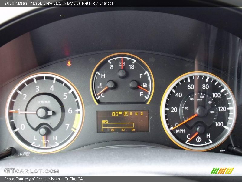 Navy Blue Metallic / Charcoal 2010 Nissan Titan SE Crew Cab