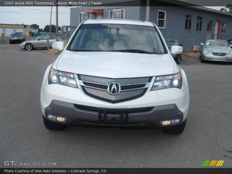 Aspen White Pearl / Taupe 2007 Acura MDX Technology