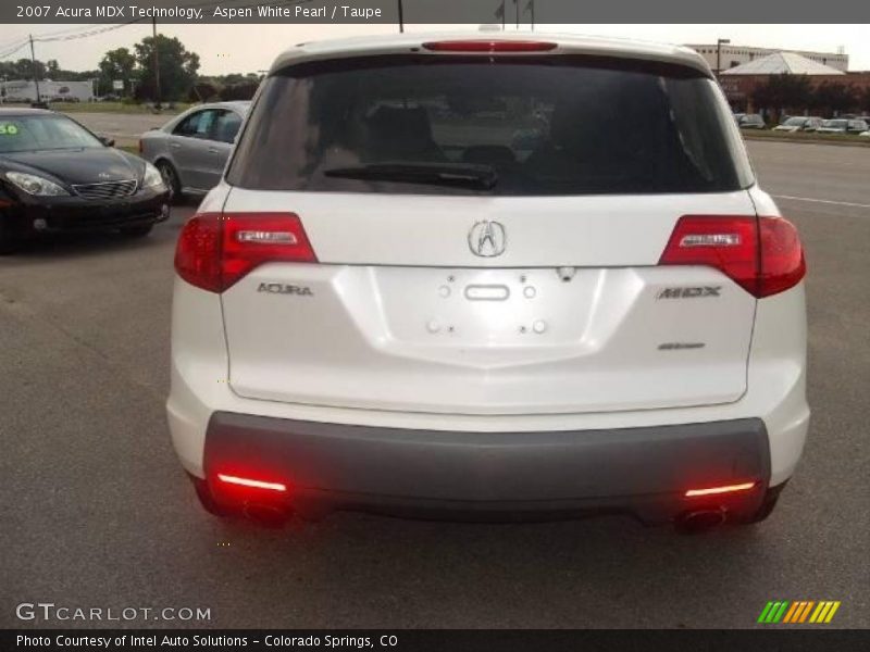 Aspen White Pearl / Taupe 2007 Acura MDX Technology