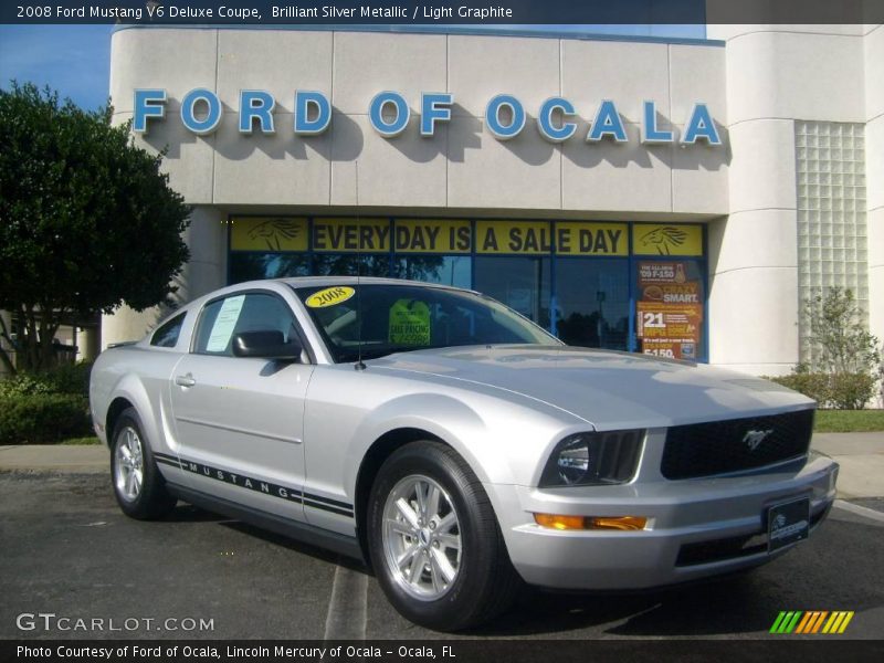 Brilliant Silver Metallic / Light Graphite 2008 Ford Mustang V6 Deluxe Coupe