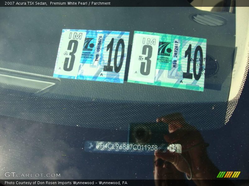 Premium White Pearl / Parchment 2007 Acura TSX Sedan
