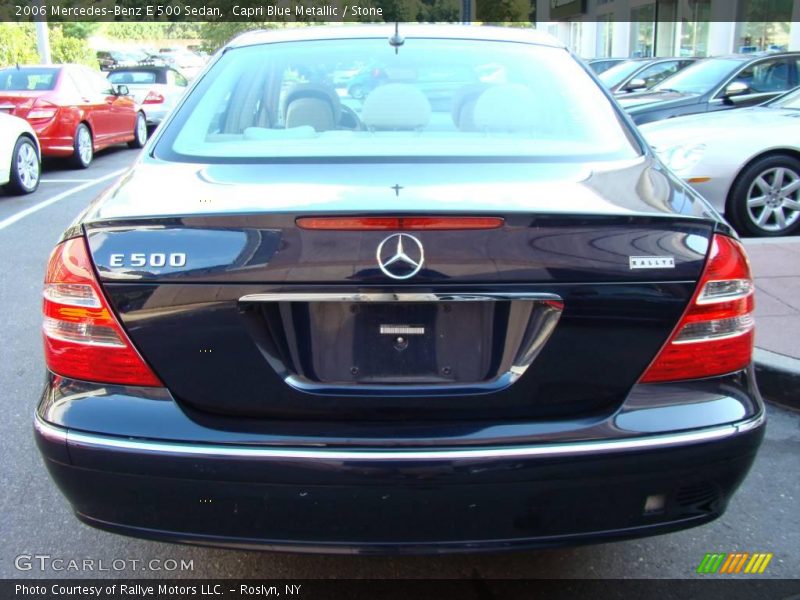 Capri Blue Metallic / Stone 2006 Mercedes-Benz E 500 Sedan