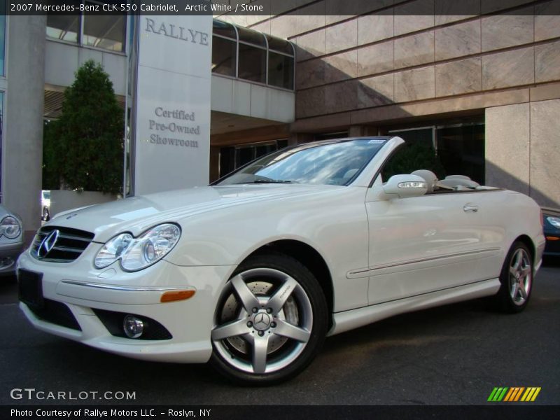 Arctic White / Stone 2007 Mercedes-Benz CLK 550 Cabriolet