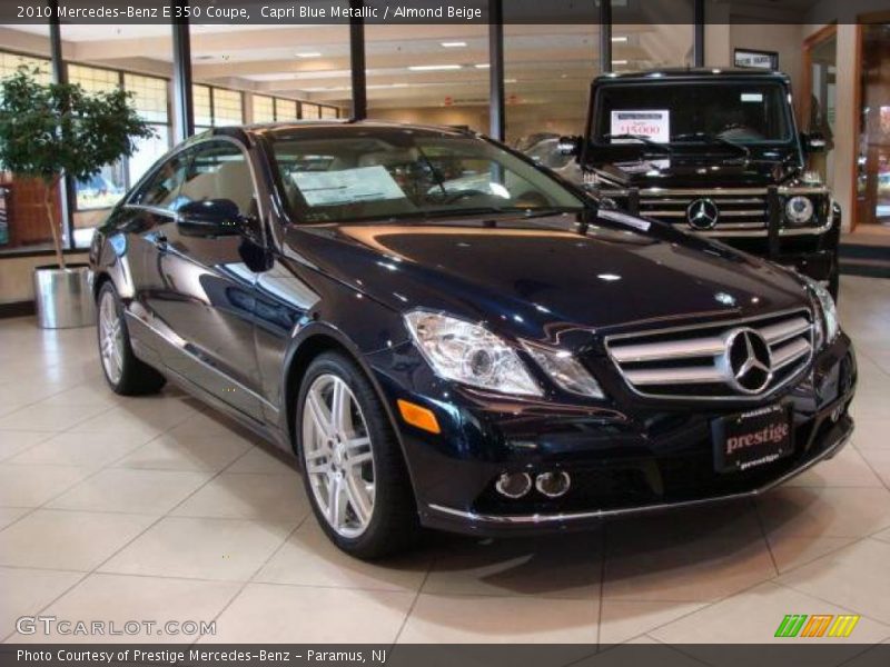 Capri Blue Metallic / Almond Beige 2010 Mercedes-Benz E 350 Coupe
