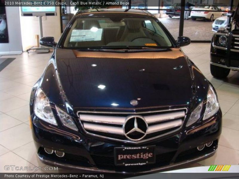 Capri Blue Metallic / Almond Beige 2010 Mercedes-Benz E 350 Coupe