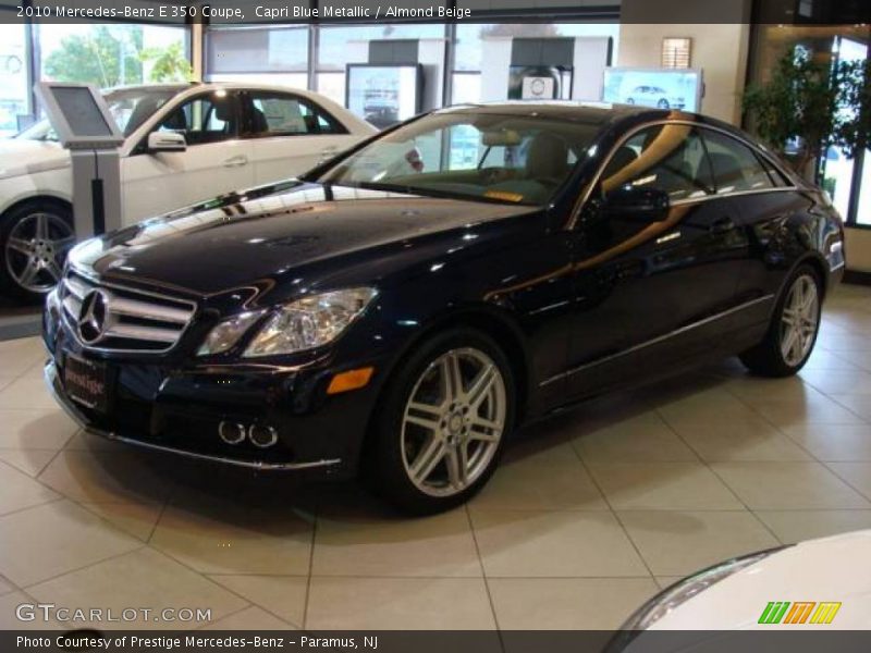 Capri Blue Metallic / Almond Beige 2010 Mercedes-Benz E 350 Coupe