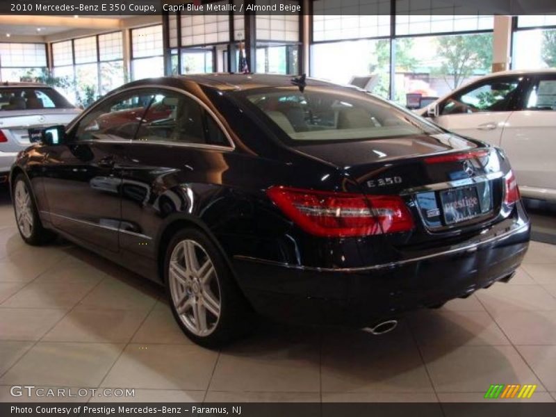Capri Blue Metallic / Almond Beige 2010 Mercedes-Benz E 350 Coupe
