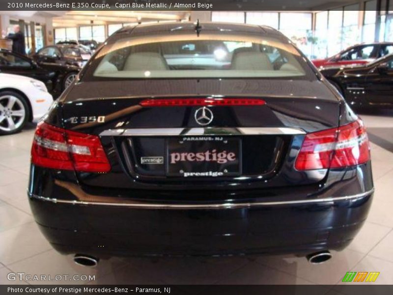 Capri Blue Metallic / Almond Beige 2010 Mercedes-Benz E 350 Coupe
