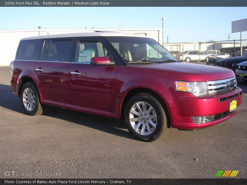 Redfire Metallic / Medium Light Stone 2009 Ford Flex SEL