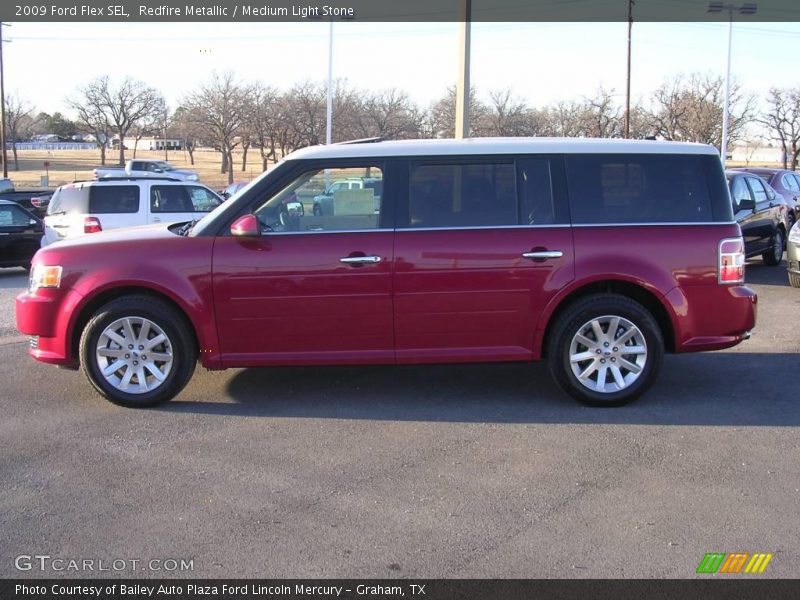 Redfire Metallic / Medium Light Stone 2009 Ford Flex SEL