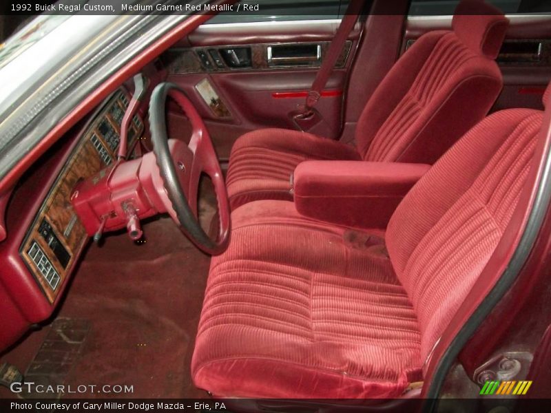 Medium Garnet Red Metallic / Red 1992 Buick Regal Custom