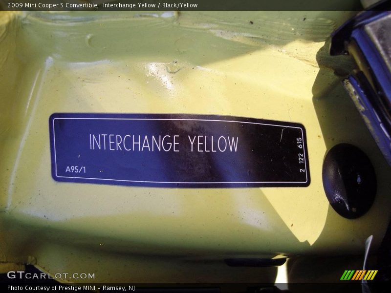 2009 Cooper S Convertible Interchange Yellow Color Code A95