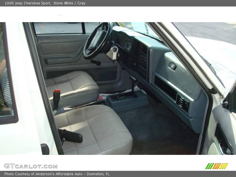 Stone White / Gray 1996 Jeep Cherokee Sport