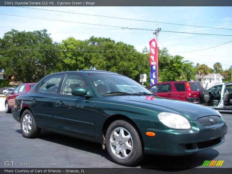 Cypress Green / Beige 2001 Hyundai Sonata GLS V6
