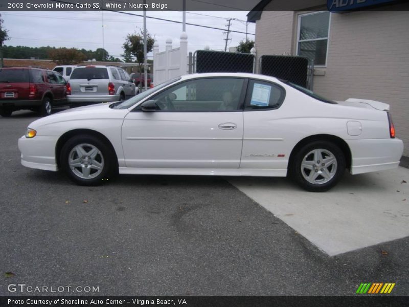 White / Neutral Beige 2003 Chevrolet Monte Carlo SS