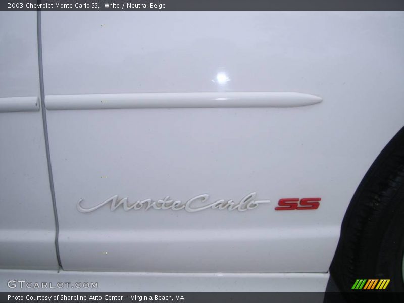 White / Neutral Beige 2003 Chevrolet Monte Carlo SS