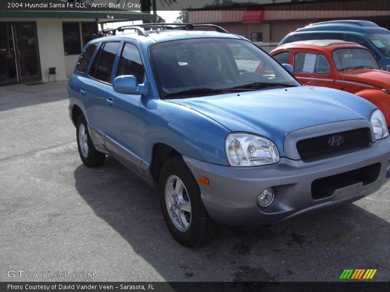 Arctic Blue / Gray 2004 Hyundai Santa Fe GLS